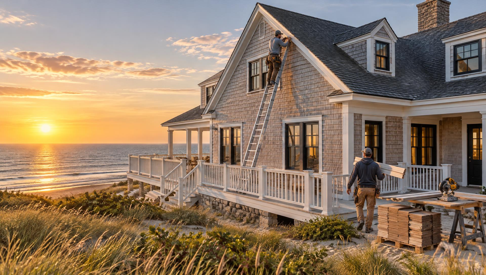 AI-generated illustration of an oceanfront home