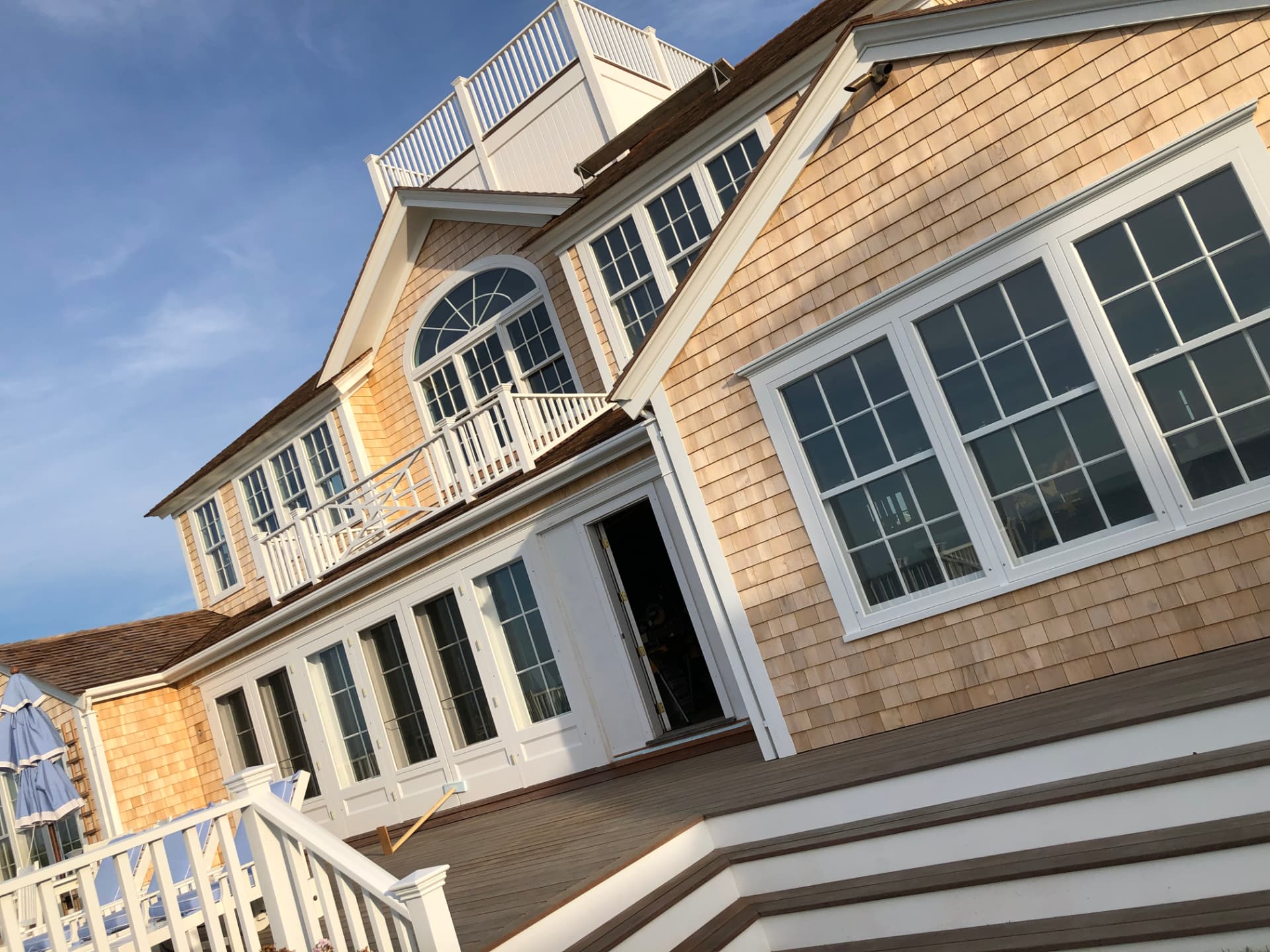 Cedar shingle home with a new deck